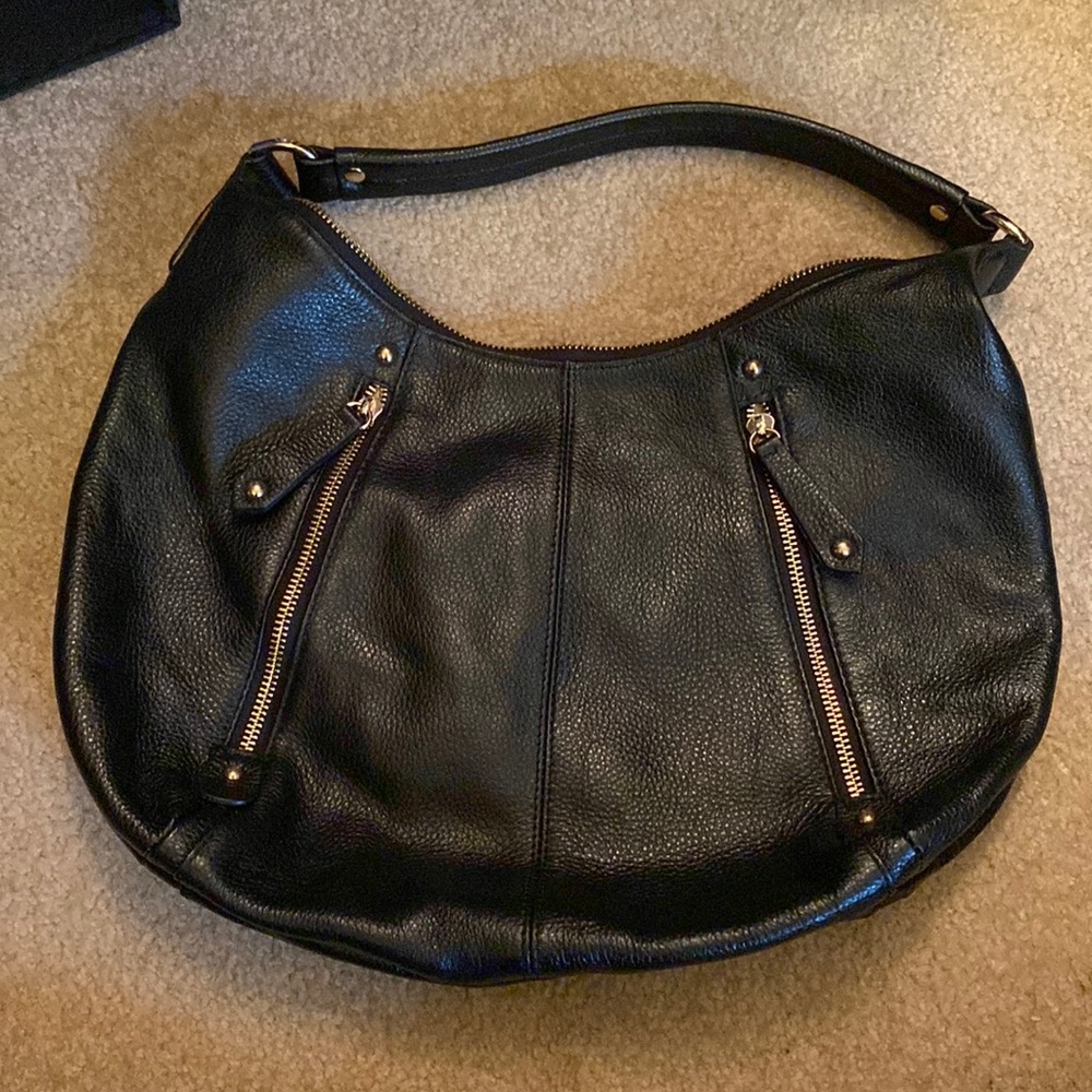 Kristen Bell for Erica Anenberg Black Leather Hobo